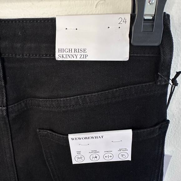 New womans wewotewhat black high rise skinny zip hem jeans size 24 - Picture 7 of 9